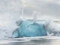 Icebergs on Black Volcanic Beach, Iceland Poster Print by Martin Zwick