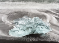 Icebergs on a black volcanic beach in Iceland, art print by Martin Zwick