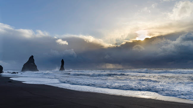 Reynisfjara Black Volcanic Beach Poster Print by Martin Zwick
