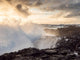 Coastline at Brimketill during winter storm conditions at sunset poster print by Martin Zwick.