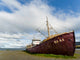 Wreck of the Gardar poster print by Martin Zwick showcasing the first steel ship of Iceland.