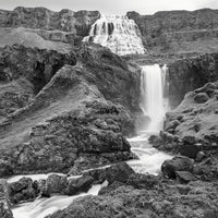 Dynjandi waterfall poster print showcasing Iceland's natural beauty by Martin Zwick.