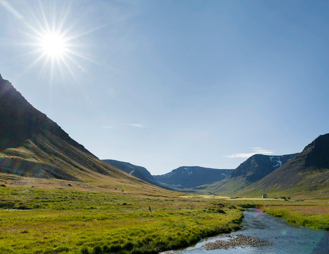 Valley Eyrardalur on the Thingeyri Peninsula Poster Print by Martin Zwick, showcasing Icelandic landscapes.