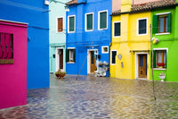 Burano colorful house windows poster print by Jaynes Gallery.