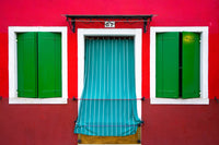 Italy Burano colorful house windows and walls poster print