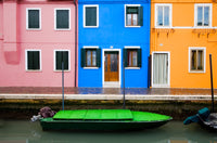 Colorful windows and walls of Burano, Italy poster print