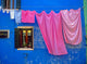 Italy Burano Drying Laundry Poster Print featuring colorful windows and laundry