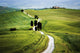 Val d'Orcia Road to Terrapile farmhouse poster print capturing the beauty of Tuscany.