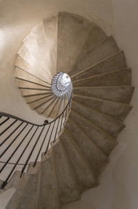 Venice Spiral Stairwell Poster Print showcasing intricate architectural design.