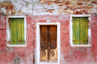 Burano weathered house exterior poster print by Jaynes Gallery, showcasing vibrant Italian architecture.