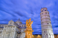 Pisa Cathedral and Leaning Tower at sunset poster print