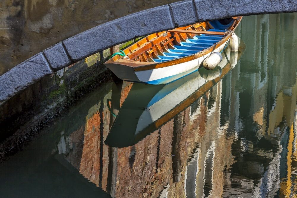 Italy Venice Boat Underneath Bridge Poster Print by Jaynes Gallery