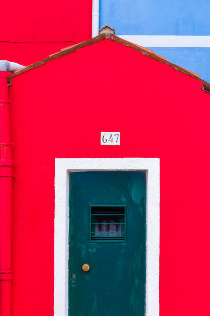 Colorful house exterior in Burano, Italy - Poster Print by Jaynes Gallery