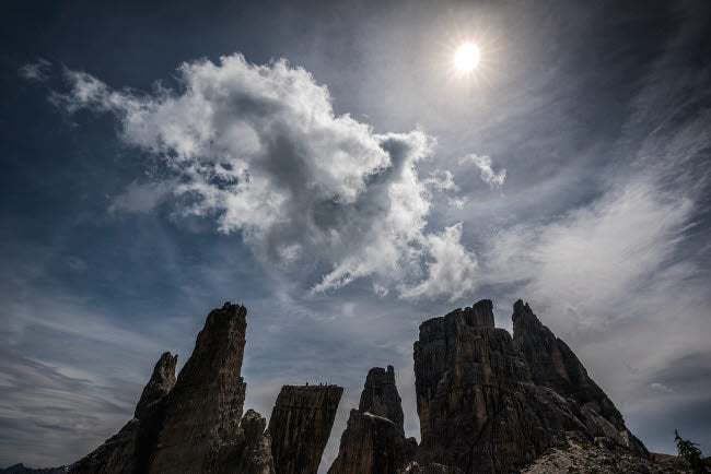 Cinque Torri Mountain Peaks poster print showcasing the beauty of the Dolomites.