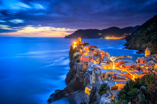 Vernazza coastal town sunset poster print by Jaynes Gallery