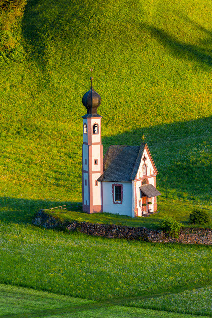 Val di Funes Chapel of St. Barbara in the Dolomites Poster Print