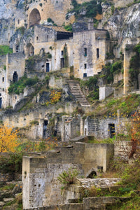 Basilicata canyon and uninhabited caves poster print by Emily Wilson.