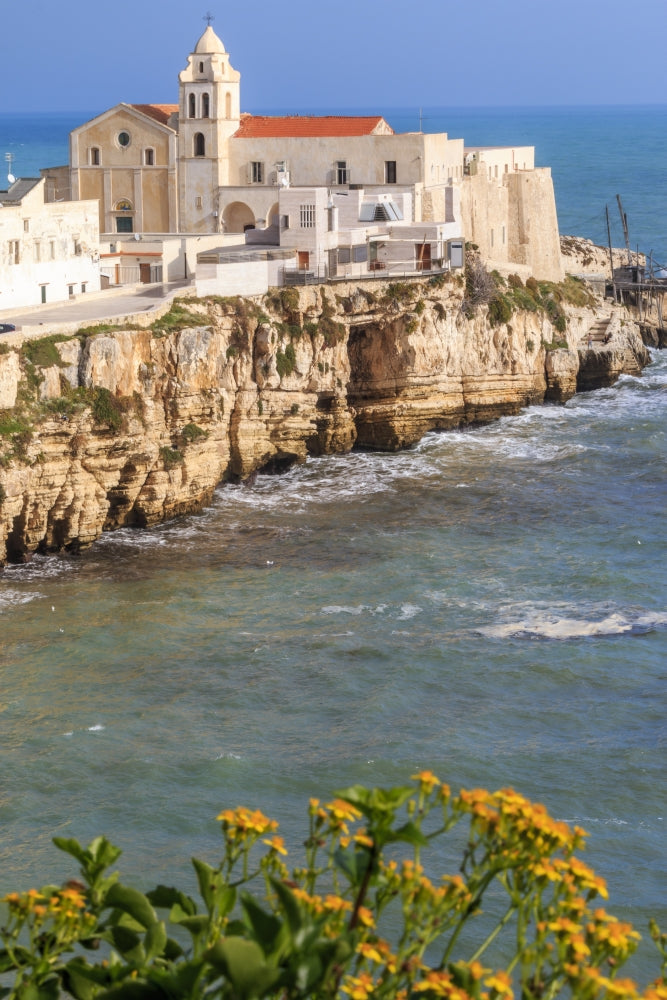 Vieste Cityscape Poster Print by Emily Wilson showcasing the old town of Vieste in Apulia, Italy.