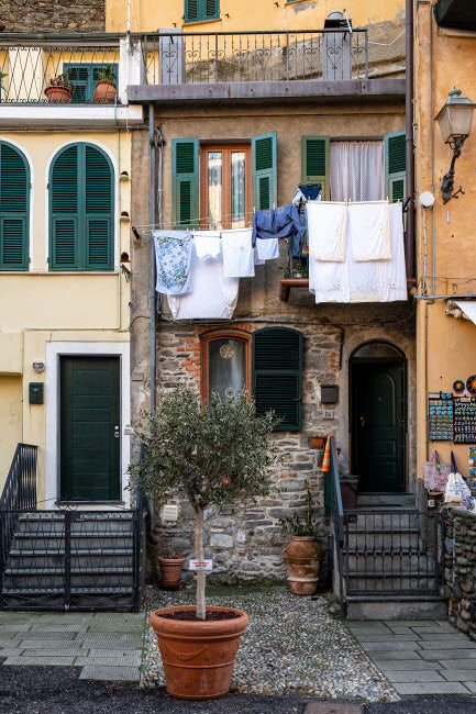 Italy Cinque Terre Vernazza Hanging Laundry Poster Print by George Theodore