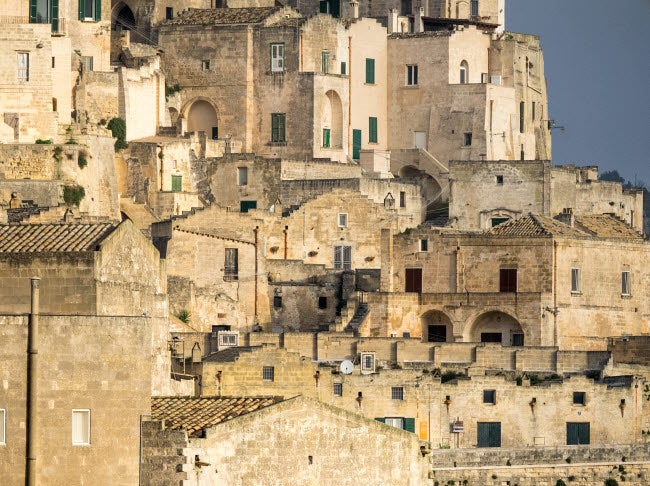 Matera cave dwelling town poster print showcasing Sassi houses.
