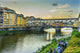 Evening Dinner Party by the Arno River, Ponte Vecchio, Florence Poster Print by William Perry