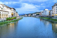 Arno River Ponte Alle Grazie evening view poster print by William Perry