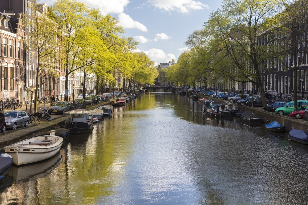 Canal in Central Amsterdam fine art print by Peter Adams