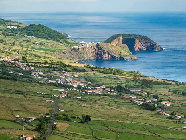 View from Pico da Velha towards Velas São Jorge Island poster print by Martin Zwick.