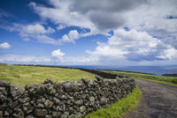 Serra do Cume Stone Wall Poster Print by Walter Bibikow showcasing the Azores landscape.