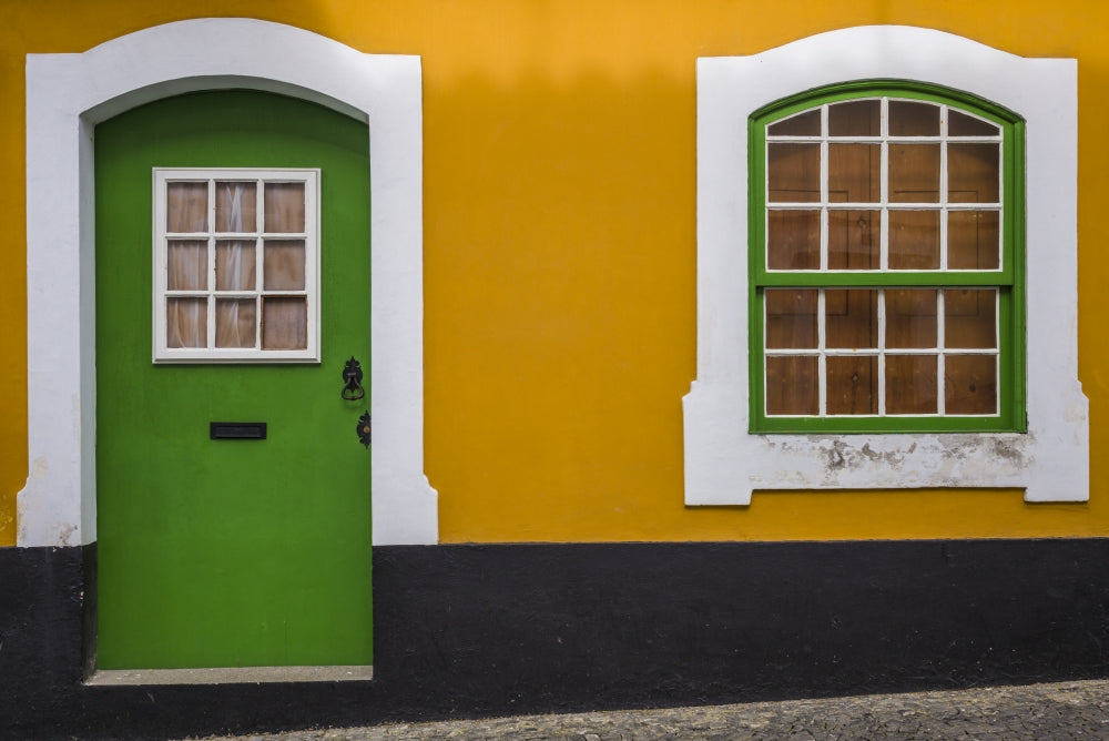 Building detail poster print of Angra do Heroismo on Terceira Island by Walter Bibikow