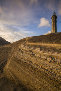 Capelinhos volcanic eruption site and lighthouse poster print