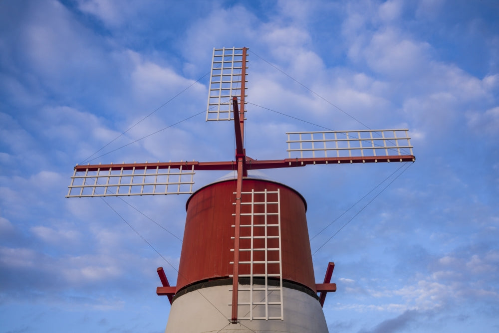 Traditional windmill on Pico Island, Azores poster print by Walter Bibikow.