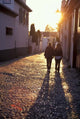 Albaicin Sunset, Granada, Spain Poster Print by David Barnes showcasing vibrant sunset colors.