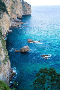 Spain Cantabria Faro del Caballo Mount Buciero Cliffs Poster Print
