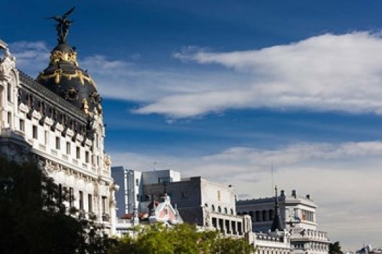 Metropolitan Building Poster Print featuring Madrid's architecture by Walter Bibikow.