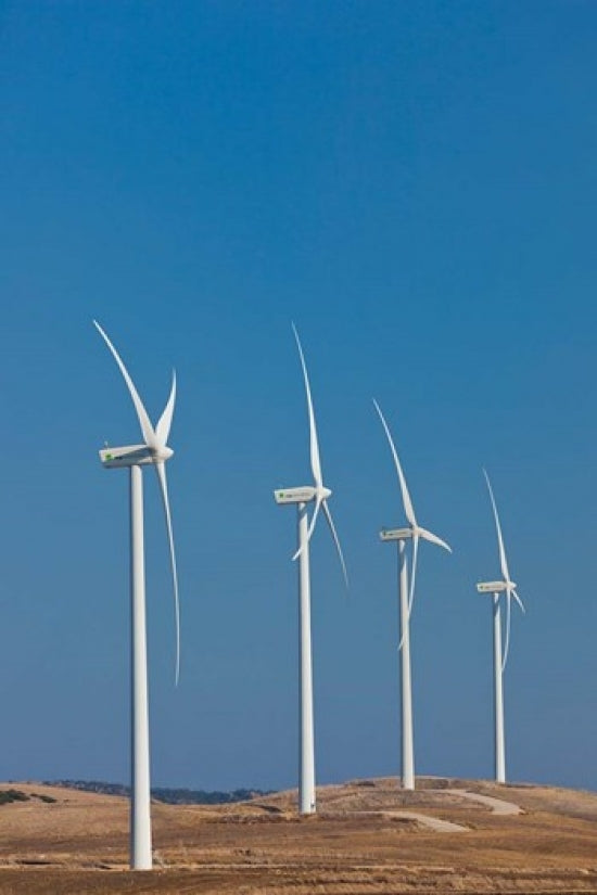Modern Windmills in Vejer de la Frontera Poster Print by Walter Bibikow