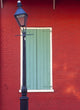 New Orleans lamp post and window poster print showcasing Louisiana's charm.