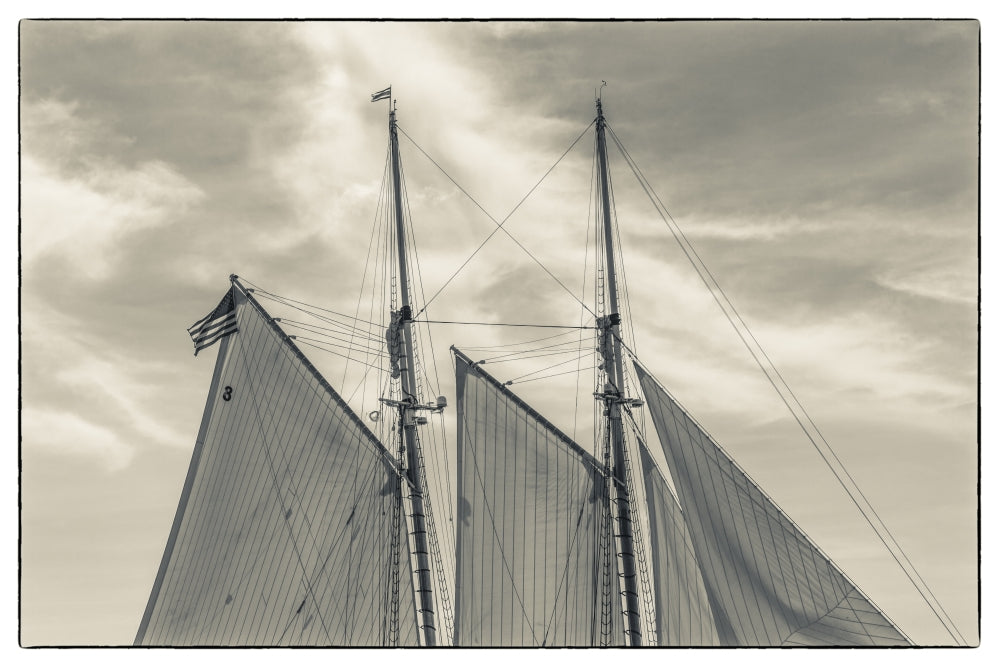 Gloucester Schooner Festival poster print by Walter Bibikow showcasing sailing ships.