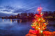 Lobster Cove Christmas Tree Poster Print by Walter Bibikow, showcasing a festive coastal landscape.