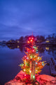 Lobster Cove Christmas Tree poster print by Walter Bibikow showcasing a festive holiday scene.