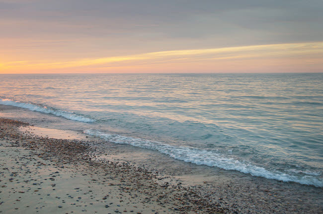 Lake Superior beach scene poster print by Alan Majchrowicz capturing tranquility.