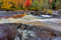 Sturgeon River in Autumn Poster Print by Chuck Haney showcasing vibrant fall foliage