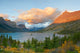 St. Mary Lake at sunrise poster print showcasing Glacier National Park beauty.