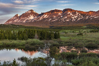 Beaver Ponds at Sunrise poster print depicting Glacier National Park by Chuck Haney.