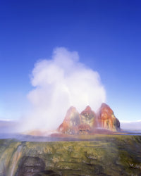 Geyser Hot Springs travertine cones and terraces poster print.