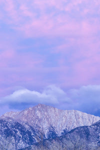 Sunset on Boundary Peak poster print showcasing vibrant colors over the White Mountains in Nevada.