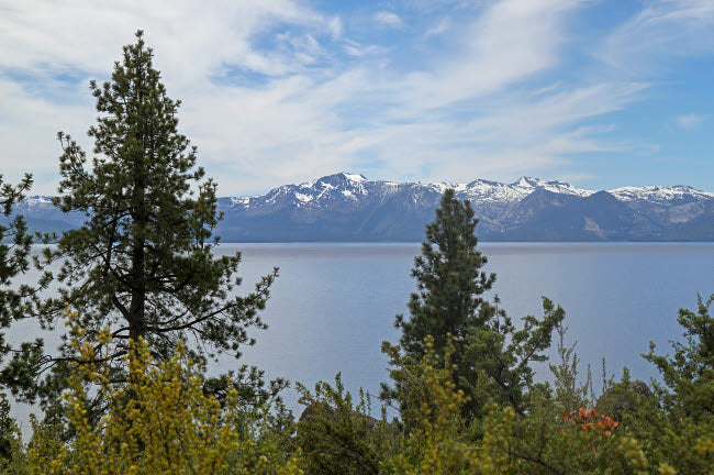 Logan Shoals Vista Lake Tahoe Poster Print by Susan Pease showcasing serene waters and landscapes.