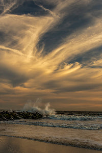 Cape May National Seashore sunset poster print by Jay O'Brien, featuring a serene ocean shore view.