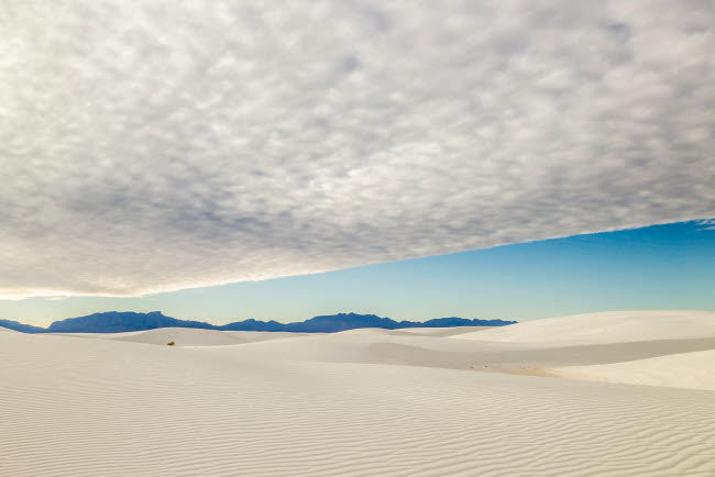White Sands National Park sand dunes and cloud cover poster print.