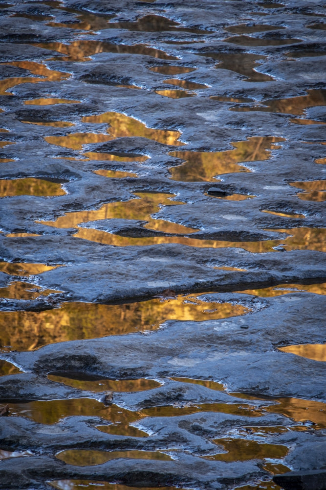 Reflections in Water on Rock Poster Print from Watkins Glen, NY